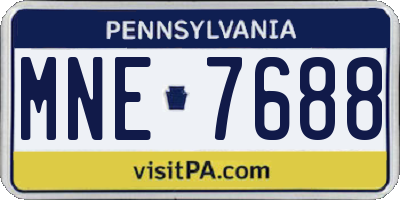 PA license plate MNE7688
