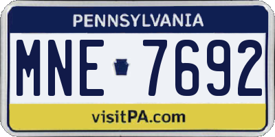 PA license plate MNE7692