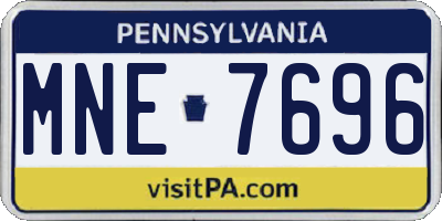 PA license plate MNE7696
