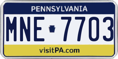 PA license plate MNE7703