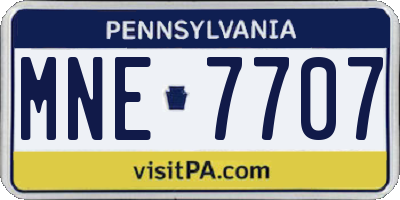 PA license plate MNE7707