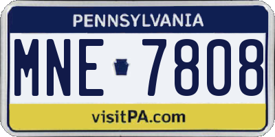 PA license plate MNE7808