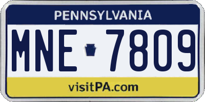 PA license plate MNE7809