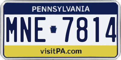 PA license plate MNE7814