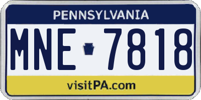 PA license plate MNE7818