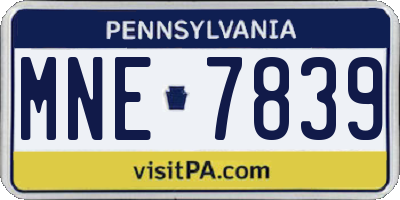 PA license plate MNE7839