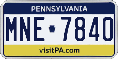 PA license plate MNE7840
