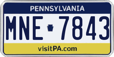 PA license plate MNE7843