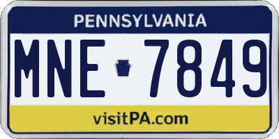 PA license plate MNE7849