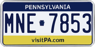 PA license plate MNE7853