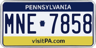 PA license plate MNE7858