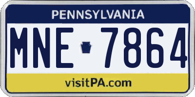 PA license plate MNE7864