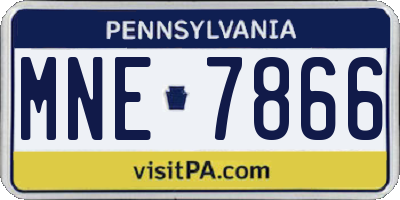 PA license plate MNE7866