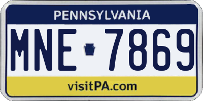 PA license plate MNE7869
