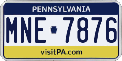 PA license plate MNE7876