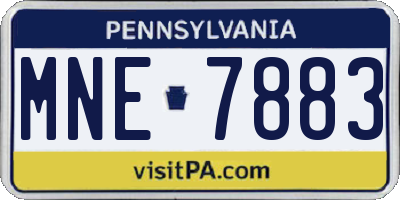 PA license plate MNE7883