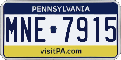 PA license plate MNE7915