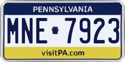 PA license plate MNE7923