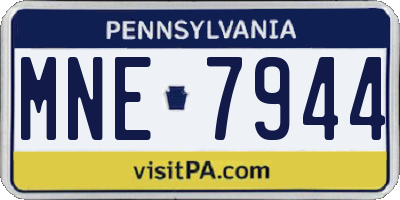 PA license plate MNE7944