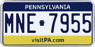 PA license plate MNE7955