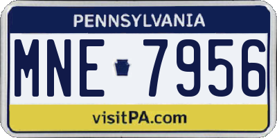 PA license plate MNE7956