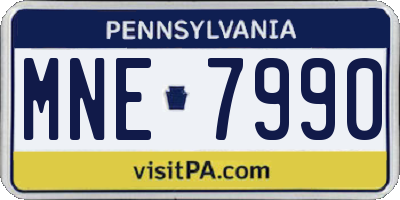 PA license plate MNE7990