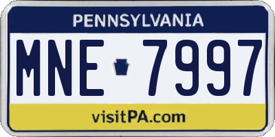 PA license plate MNE7997