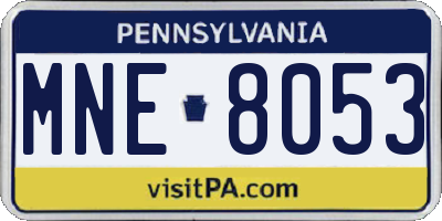 PA license plate MNE8053