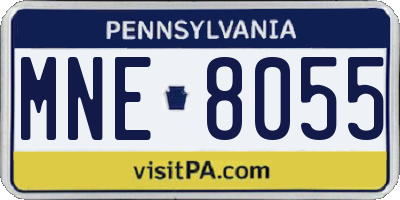 PA license plate MNE8055