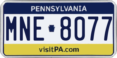 PA license plate MNE8077