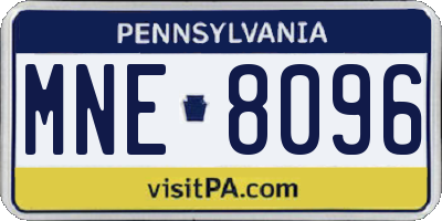 PA license plate MNE8096