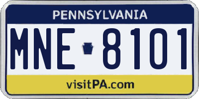 PA license plate MNE8101