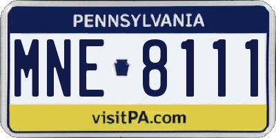 PA license plate MNE8111