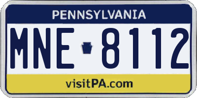 PA license plate MNE8112
