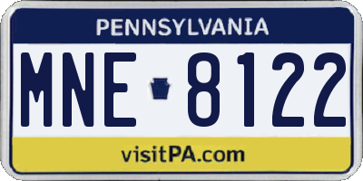 PA license plate MNE8122