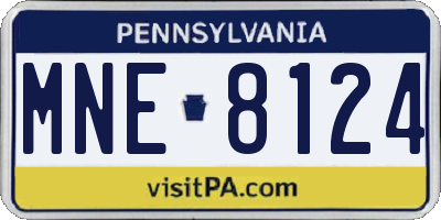 PA license plate MNE8124