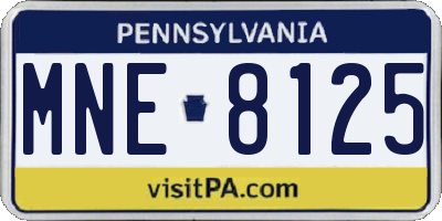 PA license plate MNE8125