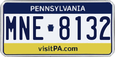 PA license plate MNE8132