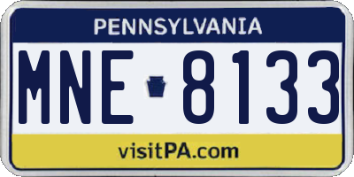 PA license plate MNE8133