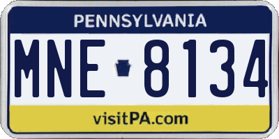 PA license plate MNE8134