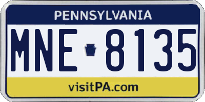 PA license plate MNE8135
