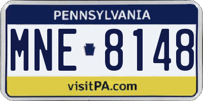PA license plate MNE8148