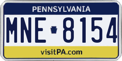 PA license plate MNE8154
