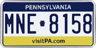 PA license plate MNE8158