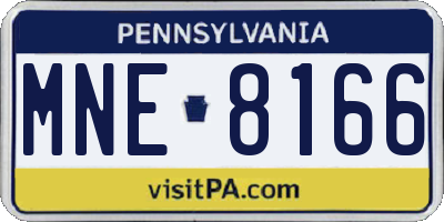 PA license plate MNE8166