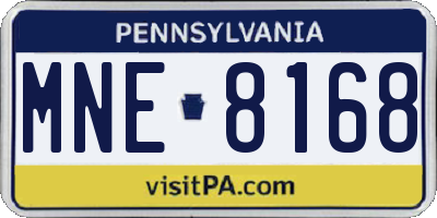 PA license plate MNE8168