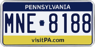 PA license plate MNE8188