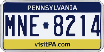 PA license plate MNE8214