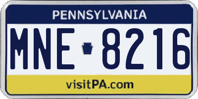 PA license plate MNE8216