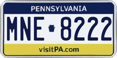 PA license plate MNE8222